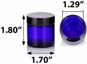 img 3 attached to Set Of 3 Cobalt Blue Thick Wall Glass Jars - 1 Oz / 30 Ml Size, BPA-Free, Airtight, And Smell Proof Containers For Storage