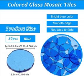 img 3 attached to 30Pcs 1 Inch Flat Round Crystal Mosaic Glass Tiles For Arts Crafts Jewelry Making Wall Art Turkish Lamps - Blue OLYCRAFT