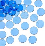 30pcs 1 inch flat round crystal mosaic glass tiles for arts crafts jewelry making wall art turkish lamps - blue olycraft logo