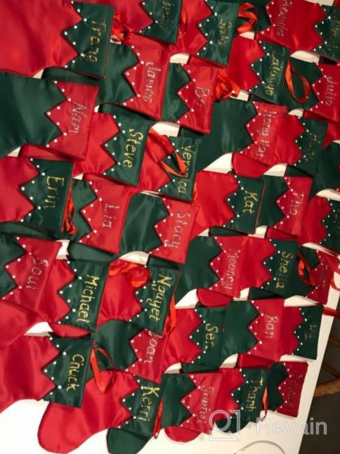 img 1 attached to Ivenf Rustic Christmas Mini Stockings Set Of 12 - 7 Inches Red And Green Twill Stockings For Gift Cards, Silverware, And Treats. Perfect Xmas Tree Decorations For Neighbors, Coworkers, And Kids. review by Rob Marsh