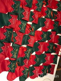 img 5 attached to Ivenf Rustic Christmas Mini Stockings Set Of 12 - 7 Inches Red And Green Twill Stockings For Gift Cards, Silverware, And Treats. Perfect Xmas Tree Decorations For Neighbors, Coworkers, And Kids.