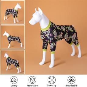 img 2 attached to 🐶 LovinPet Pets Onesie: Anti-Licking, Wound Care, Lightweight Fabric - Large Dog Pj's for Surgery, Floral Prints, Plum Lilac Green