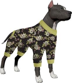 img 4 attached to 🐶 LovinPet Pets Onesie: Anti-Licking, Wound Care, Lightweight Fabric - Large Dog Pj's for Surgery, Floral Prints, Plum Lilac Green