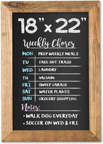 img 4 attached to Farmhouse Wooden Magnetic Chalkboard Sign - 18X22 Inch Rustic Brown Wall Hanging Board For Kitchen, Wedding, Restaurant Menu & Home Decor