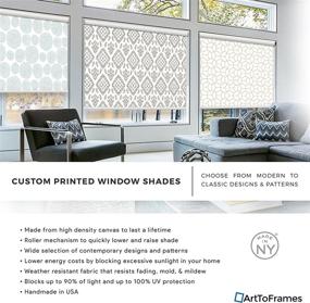 img 2 attached to Blackout Window Shade With Modern Aqua Peaks Pattern - ShadePix Window Shade Available In Size 36 X 54