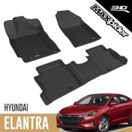 🔳 подгоняемый коврик kagu (черный) от 3d maxpider для седана hyundai elantra 2017-2020 - 1-й и 2-й ряды логотип