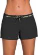 plus size s-3xl aleumdr women's swim shorts with side split waistband & panty! logo