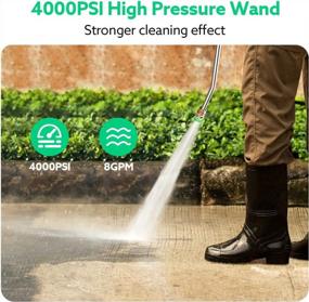 img 2 attached to Seesii 24FT Telescoping Pressure Washer Wand With Gutter Extension And Harness Belt, 5 Spray Nozzle Tips And M22-14Mm Adapter For Roof Fence Window Cleaning, 4000 PSI Capacity