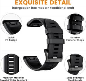 img 1 attached to NotoCity 26Mm Quickfit Silicone Watch Band For Fenix 7X, Fenix 6X, Fenix 5X, And Fenix 5X Plus Smartwatches