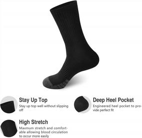 img 3 attached to GKX Men'S Cotton Athletic Moisture Control Heavy Duty Work Boot Cushion Crew Socks Multi Pack