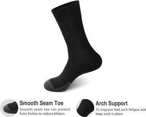 img 2 attached to GKX Men'S Cotton Athletic Moisture Control Heavy Duty Work Boot Cushion Crew Socks Multi Pack