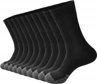 gkx men's cotton athletic moisture control heavy duty work boot cushion crew socks multi pack logo