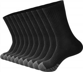 img 4 attached to GKX Men'S Cotton Athletic Moisture Control Heavy Duty Work Boot Cushion Crew Socks Multi Pack