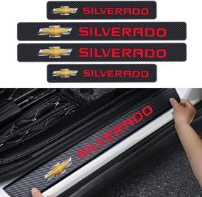 img 4 attached to MAG-AI 4PCS For Silverado Door Sill Scratch Protectors Interior Accessories