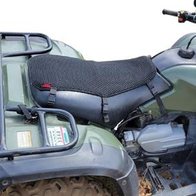 img 4 attached to Enhance Your ATV Experience with Badass Moto ATV Seat Covers – Advanced 3D Mesh Air Flow Design to Keep You Cool and Comfortable, Protects from Heat and Moisture, Conceals Imperfections. Fits Fourtrax Rancher, Foreman, Grizzly, Outlander.