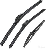 🚗 set of 3 original equipment windshield wiper blades - 24"/19"/12" - replacement for 2009-2018 dodge journey - u/j hook compatibility logo