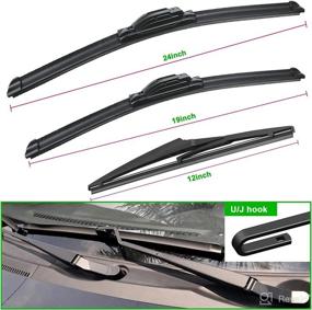 img 3 attached to 🚗 Set of 3 Original Equipment Windshield Wiper Blades - 24"/19"/12" - Replacement for 2009-2018 Dodge Journey - U/J HOOK Compatibility