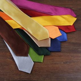 img 1 attached to Pack Of 6 ICObuty Men'S 2-Inch Skinny Satin Solid Color Neckties For Weddings, Parties, Graduations, And Events, Available At Wholesale Prices