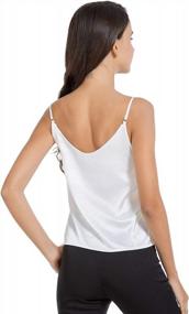 img 3 attached to Women'S V-Neck Satin Camisole Soft Satin Sleeveless Tank Top By AUQCO