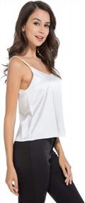 img 1 attached to Women'S V-Neck Satin Camisole Soft Satin Sleeveless Tank Top By AUQCO