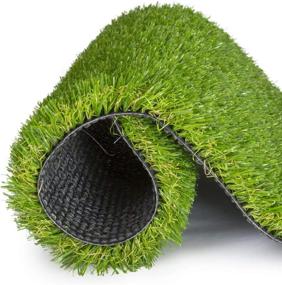 img 4 attached to SavvyGrow Realistic Astroturf Rug 5 Ft X 8 Ft- Premium 4 Tone Synthetic Astro Turf, Easy To Clean With Drain Holes - Patio Grass Backdrop - Non Toxic Eco-Friendly (Many Sizes)