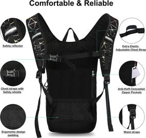 img 3 attached to 🎒 Mothybot Hiking Hydration Pack Backpack: Stay Hydrated with 2l Water Bladder, Ideal for Festivals, Raves, Hiking, Biking, Climbing, and Running - Perfect for Men and Women with 5 Pockets and Concealed Back Pockets