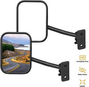 img 4 attached to Joytutus Mirrors: Premium Door Off Compatible Mirrors for Wrangler TJ JK JKU 1996-2018 - Easy Installation & Quick Release Side View Mirrors