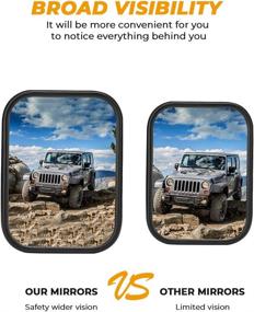 img 3 attached to Joytutus Mirrors: Premium Door Off Compatible Mirrors for Wrangler TJ JK JKU 1996-2018 - Easy Installation & Quick Release Side View Mirrors