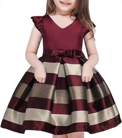 img 3 attached to Colorful Stripe Pageant Dresses For Girls 2-10 Years Perfect For Easter, Christmas And Halloween
