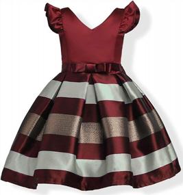 img 2 attached to Colorful Stripe Pageant Dresses For Girls 2-10 Years Perfect For Easter, Christmas And Halloween