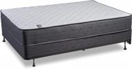 greaton medium plush tight top innerspring mattress and 4" low profile wood box spring/foundation set with frame, twin xl, white & lt brown logo