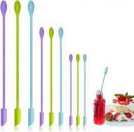 9 pieces mini silicone spatula-makeup spatula-small silicone spatula-thin spatula set for skinny openings-abnaok tiny scraper for jar,kitchen bottles,cosmetic logo