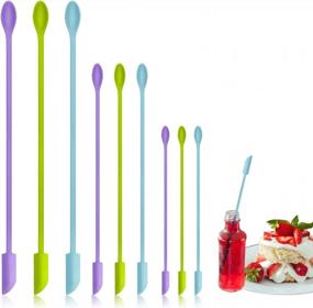 img 4 attached to 9 Pieces Mini Silicone Spatula-Makeup Spatula-Small Silicone Spatula-Thin Spatula Set For Skinny Openings-Abnaok Tiny Scraper For Jar,Kitchen Bottles,Cosmetic