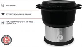 img 3 attached to Kalorik Black Ceramic Food Steamer, без BPA, с цифровым управлением, емкость 4,5 л для приготовления здоровой пищи - DG 44815 BK