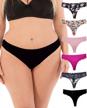 floral lace back thongs: sexy & seamless underwear in 6 pack, small to plus size logo