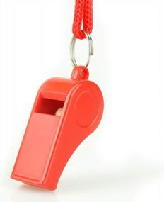 img 1 attached to Красный аварийный свисток из 2 шт. со шнурком - сверхгромкий пластик для самообороны, спасателей и чрезвычайных ситуаций | Фья Свисток