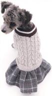 средне-серое платье-свитер для собак, шерстяная юбка-пачка, зимняя теплая вязаная одежда для маленьких средних собак и девочек fladorepet логотип