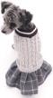 medium grey dog sweater dress wool tutu skirt winter warm knitted clothes for small medium dogs girls fladorepet logo