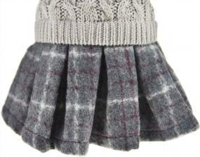 img 1 attached to Medium Grey Dog Sweater Dress Wool Tutu Skirt Winter Warm Knitted Clothes For Small Medium Dogs Girls FLAdorepet