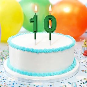 img 2 attached to 10Th Birthday Candles Cake Numeral Candles Happy Birthday Cake Candles Topper Decoration For Birthday Wedding Anniversary Celebration Supplies (Green)