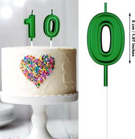 img 3 attached to 10Th Birthday Candles Cake Numeral Candles Happy Birthday Cake Candles Topper Decoration For Birthday Wedding Anniversary Celebration Supplies (Green)