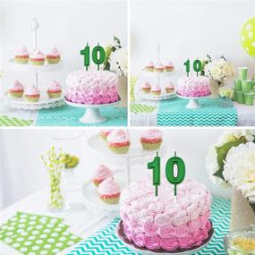 img 1 attached to 10Th Birthday Candles Cake Numeral Candles Happy Birthday Cake Candles Topper Decoration For Birthday Wedding Anniversary Celebration Supplies (Green)