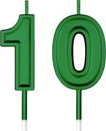 10th birthday candles cake numeral candles happy birthday cake candles topper decoration for birthday wedding anniversary celebration supplies (green) логотип