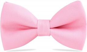 img 4 attached to Timeless Solid Color Pre-Tied Bow Tie For All Ages: Adjustable And Stylish