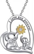 forever in my heart sterling silver necklace with rabbit, butterfly, turtle and fox pendant for women girls friends logo