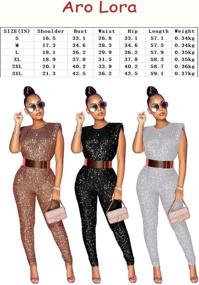 img 1 attached to 💫 Sparkle and Shine in Aro Lora Glitter Bodycon Jumpsuits! Discover Trendy Women's Clothing at Jumpsuits, Rompers & Overalls Collection