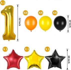 img 1 attached to 1St Birthday Construction Party Supplies - Dump Truck Foil Balloon With Black, Yellow & Orange Latex Balloons For Boys' Construction Themed Decorations