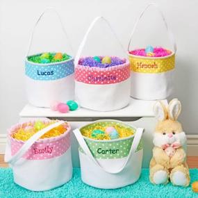 img 2 attached to Personalized Soft & Light Green Easter Basket - Perfect For Easter Gifts!
