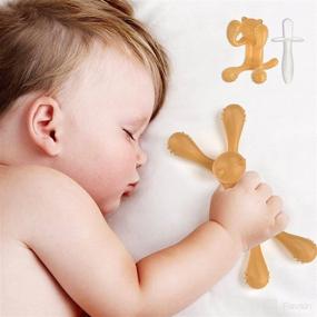 img 4 attached to Teething Toy Set (2PCS) - Cat Shape Teether & Teething Stick - Soothes Teething Pain, Massages Gums - BPA Free, Freezer Safe - Ideal Gifts for Friends' Babies