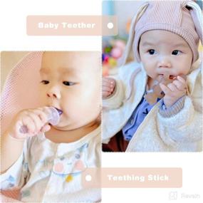 img 1 attached to Teething Toy Set (2PCS) - Cat Shape Teether & Teething Stick - Soothes Teething Pain, Massages Gums - BPA Free, Freezer Safe - Ideal Gifts for Friends' Babies